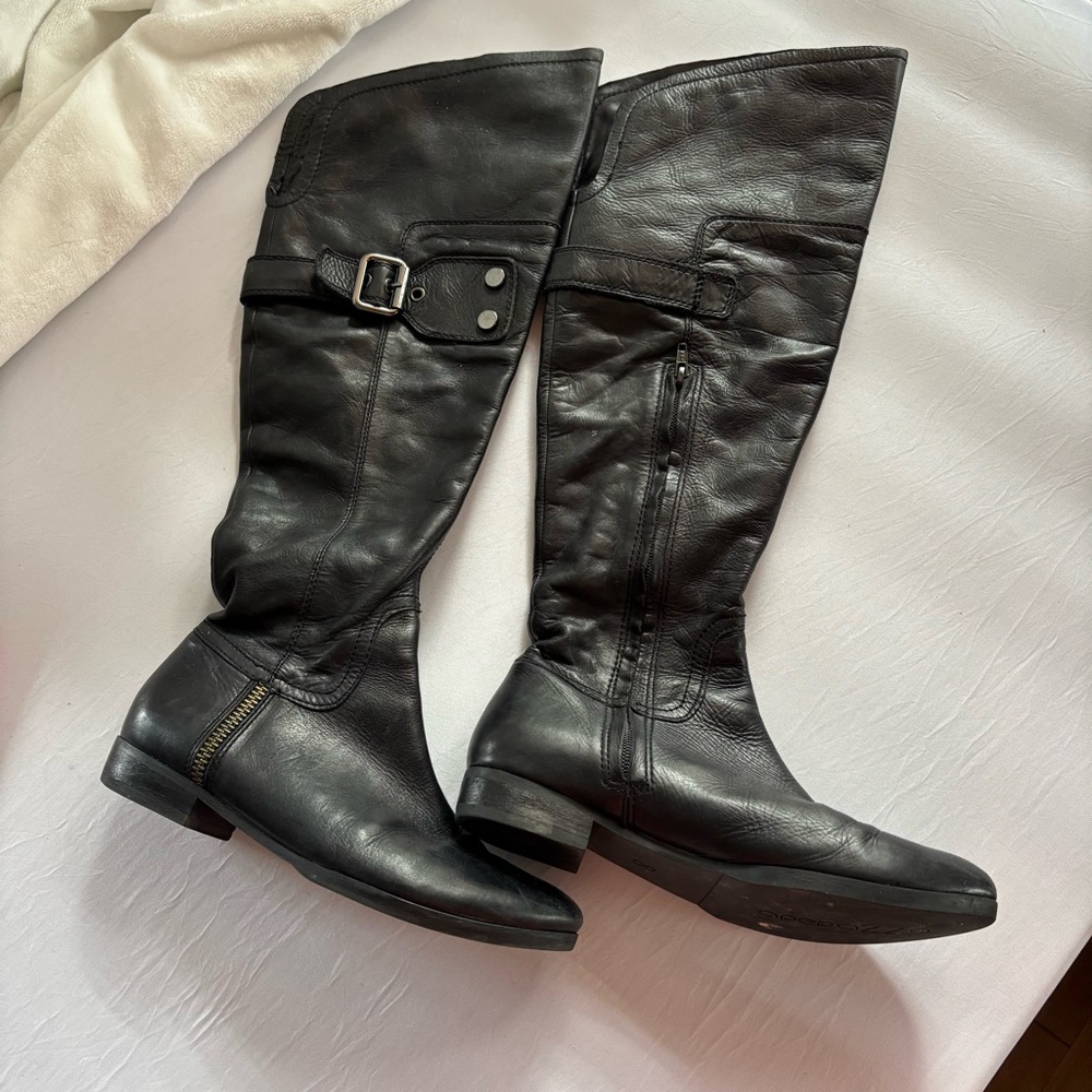 Apepazza Leather Knee High Boots Black Size 8